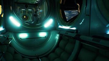 dark space ship futuristic interior video