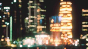 defocused bokeh of cityscape at twilight time video