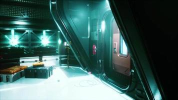 corredor de nave espacial de ciencia ficción futurista realista