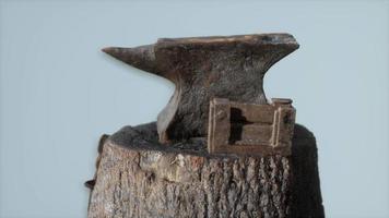 Old rusty anvil from the village forge