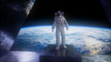 astronaut on the space observatory station near Earth video