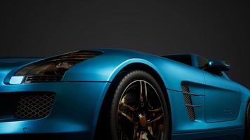 luxury sport car in dark studio with bright lights video