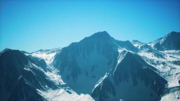big mountain peaks at sunny day video