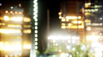 scena di sfondo sfocato paesaggio urbano di notte video