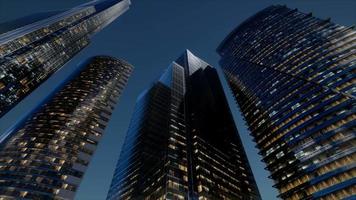 Wolkenkratzer der Stadt bei Nacht video