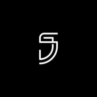 plantilla de vector de diseño de logotipo de monograma de letra sj