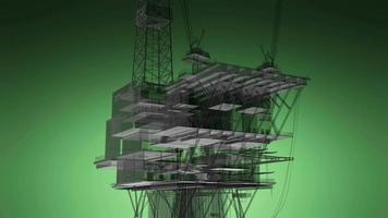 plate-forme centrale de traitement du pétrole et du gaz en boucle video