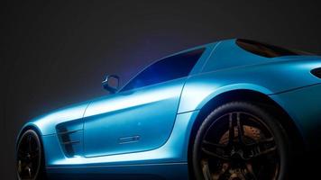 luxury sport car in dark studio with bright lights video