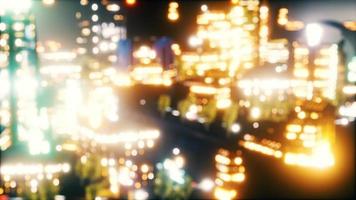 defocused background of city night light blur bokeh video