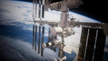 International Space Station in outer space over the planet Earth video
