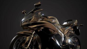 moto sport bike in dark studio with bright lights video