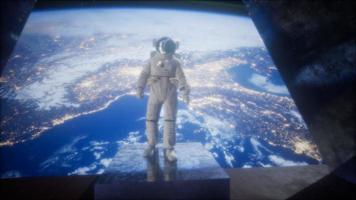 astronaut on the space observatory station near Earth video