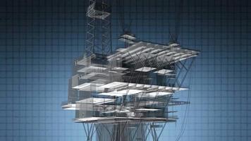 plataforma de processamento central de petróleo e gás giratória em loop video