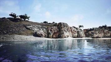 Baltic Sea coast on the rocky island video