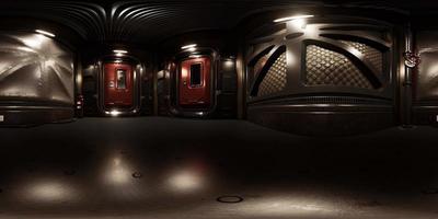 vr360-Ansicht des Innenraums des Raumschiffs video