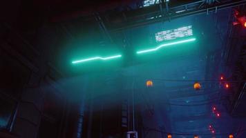 luzes de neon da cidade futurista de ficção científica