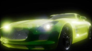 lyxig sportbil i mörk studio med starkt ljus video