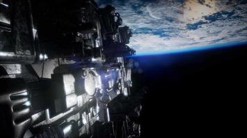 Spaceship with View on Space and Planet Earth video