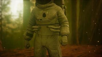 eenzame astronaut in donker bos video