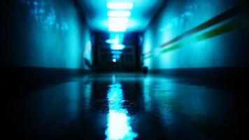 empty dark hospital laboratory corridor video