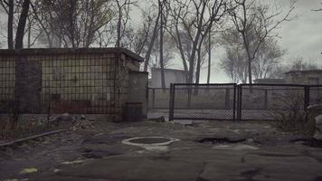 old abandoned garages in the forest video