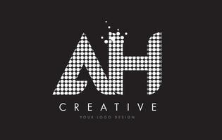 AH A H Letter Logo Design White Magenta Dots and Swoosh vector
