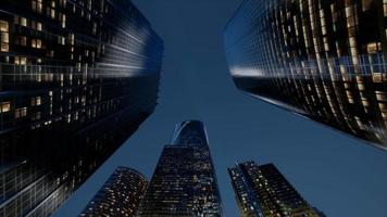 stadens skyskrapor på natten video