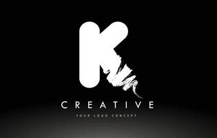 White K Brushed Letter Logo. Brush Letters design with Brush stroke design. vector