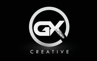 White GX Brush Letter Logo Design. Creative Brushed Letters Icon Logo. vector