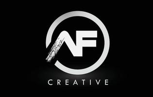 White AF Brush Letter Logo Design. Creative Brushed Letters Icon Logo. vector