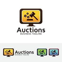 Online auction logo design vector