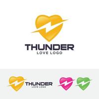 Love and thunder vector logo template