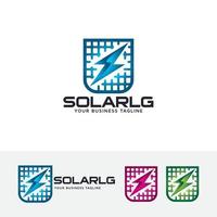 diseño de logotipo de concepto de energía solar vector