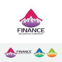 plantilla de diseño de logotipo de finanzas de montaña vector