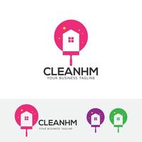 Cleaning home service concept logo design vector