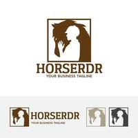 Horse rider vector logo design