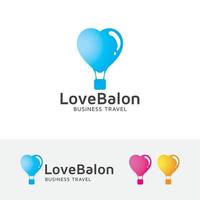 diseño de logotipo de vector de globo de amor
