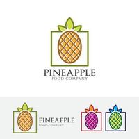 Pineapple fruit vector logo template