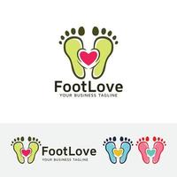 Foot love logo design vector