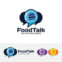 Food talk logo design template vector