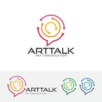 Art talk concept logo design vector