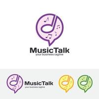 plantilla de logotipo de vector de conversación de música