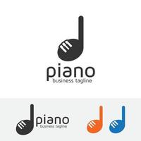 Piano melody vector logo design