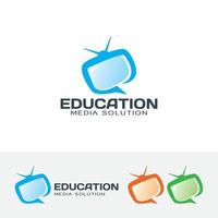 Education media vector logo template