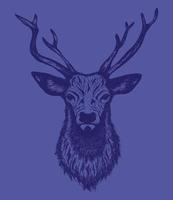 Deer head vector hand drawn illustration