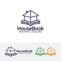 concepto de logotipo de vector de libro de casa