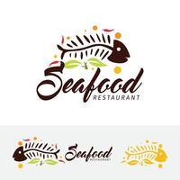 Seafood vector logo template