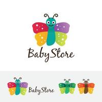 Cute butterfly logo design vector