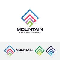 concepto de logotipo de montaña geométrica vector