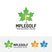 Maple leaf and flag silhouette logo concept vector